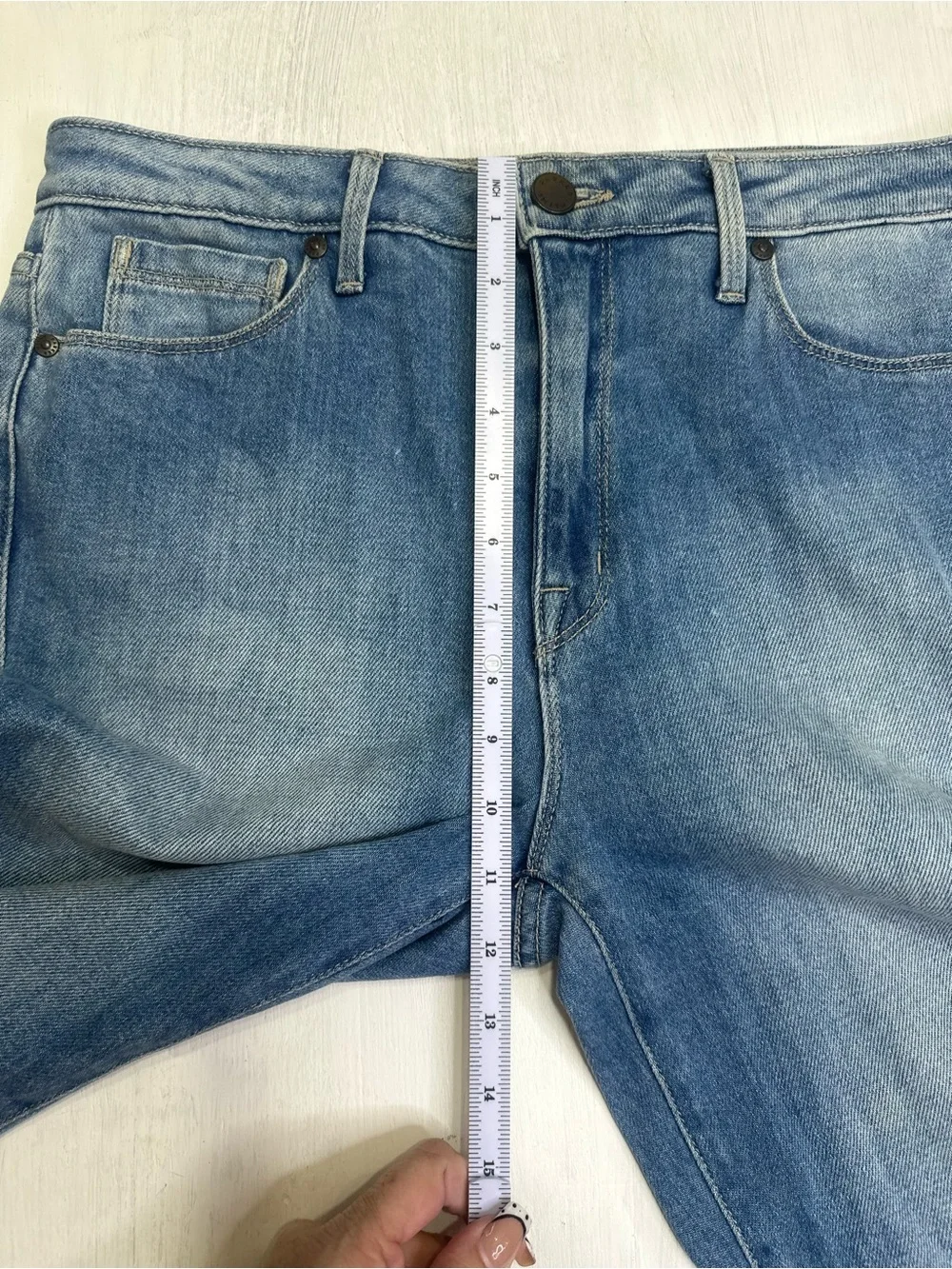 Parker Smith Flare Jeans Womens 30 Blue Raw Hem Stretch USA Denim - Picture 5 of 12